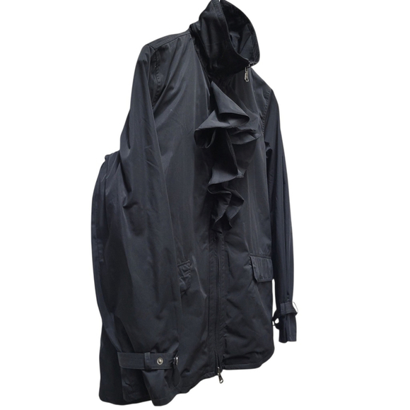 Lauren Ralph Lauren Women's Full-Zip Ruffled Spring Black Light Jacket Medium - Picture 4 of 10